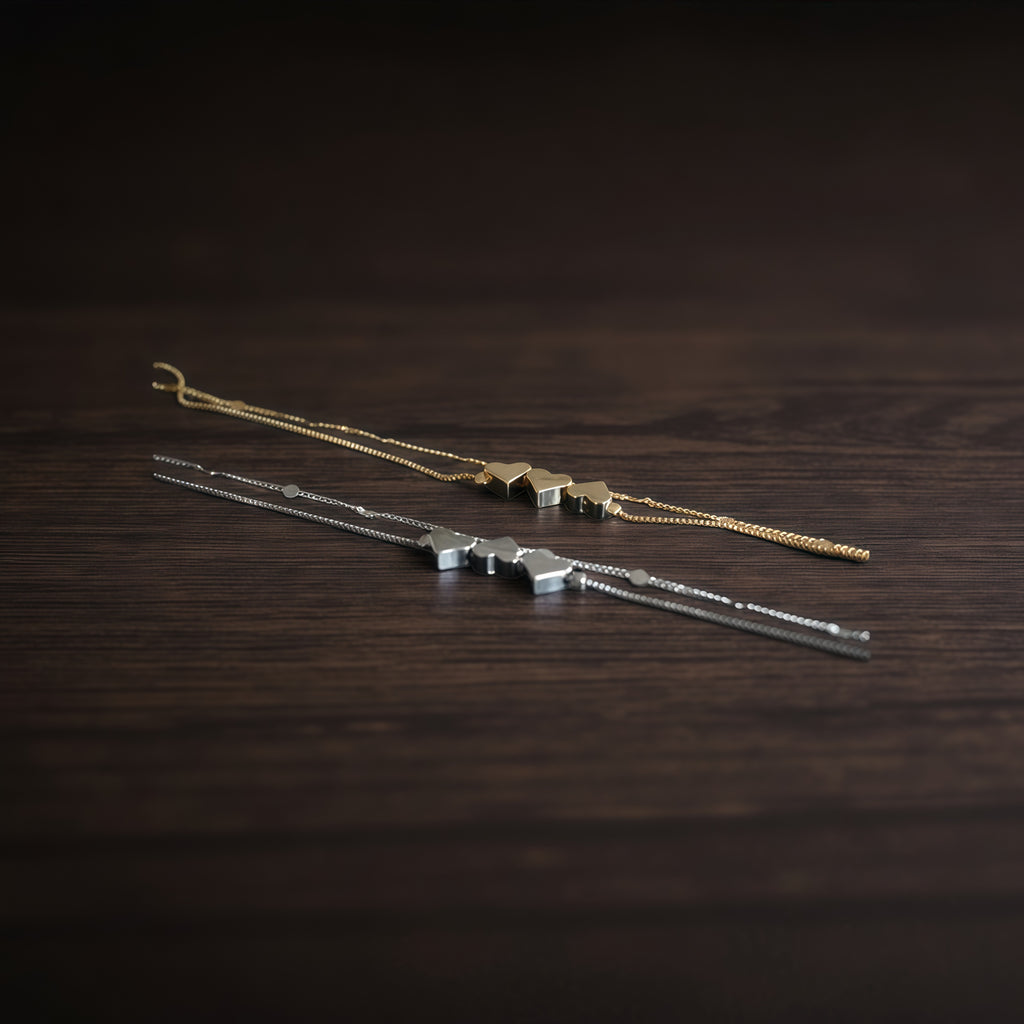 Heart-Shaped Bracelet · Modern Luxury · 24K Gold-Plated and Silver-Plated · Versatile Fashion - 我的商店