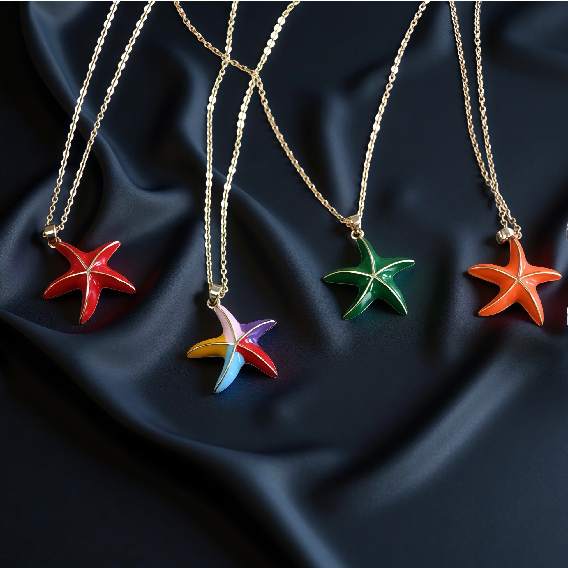 Earring Necklace Set · Modern Luxury · Minimalist Starfish Design · Simple and Versatile Fashion - 我的商店