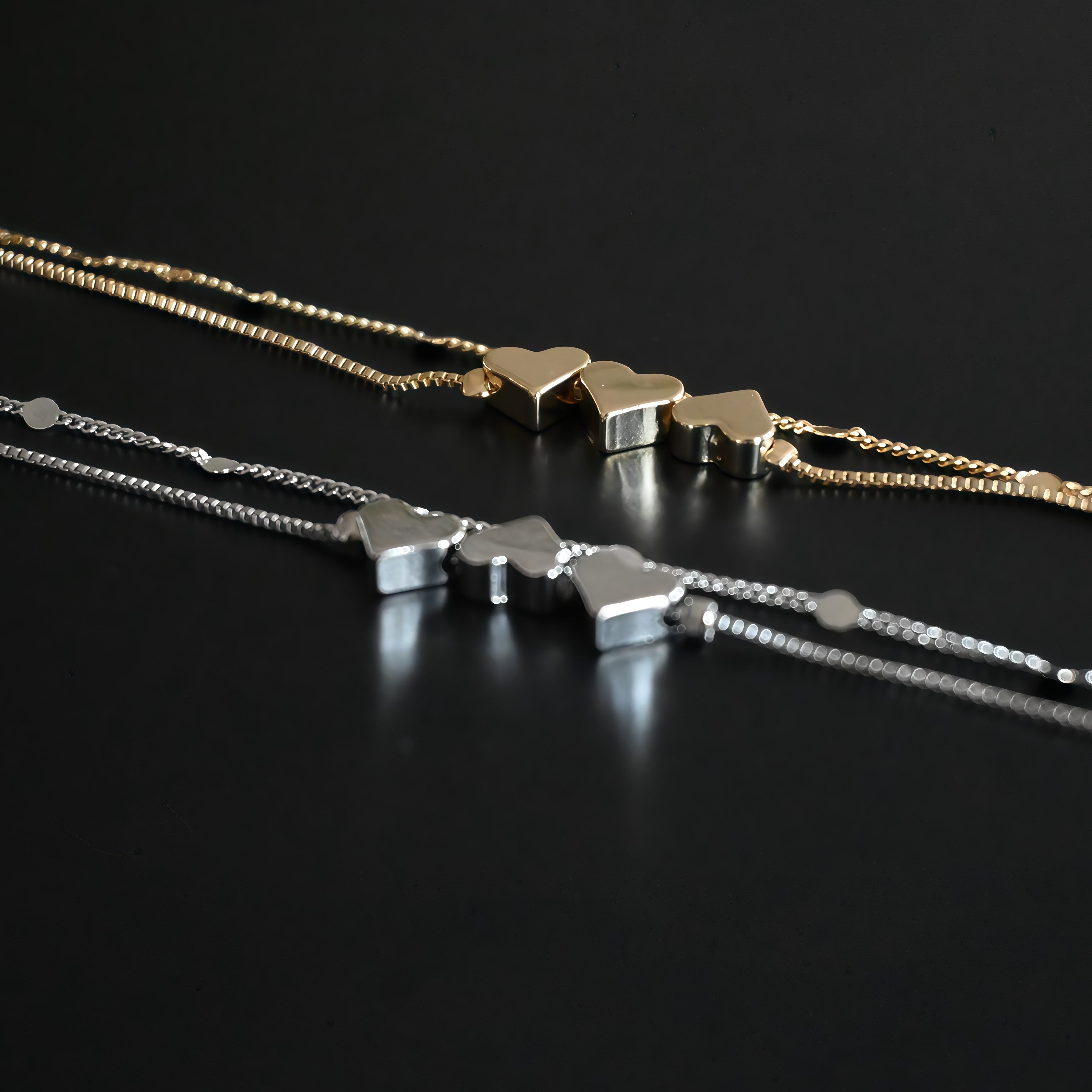 Heart-Shaped Bracelet · Modern Luxury · 24K Gold-Plated and Silver-Plated · Versatile Fashion - 我的商店